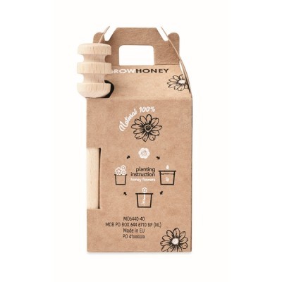 Set de tarro de miel de flores silvestres con dispensador